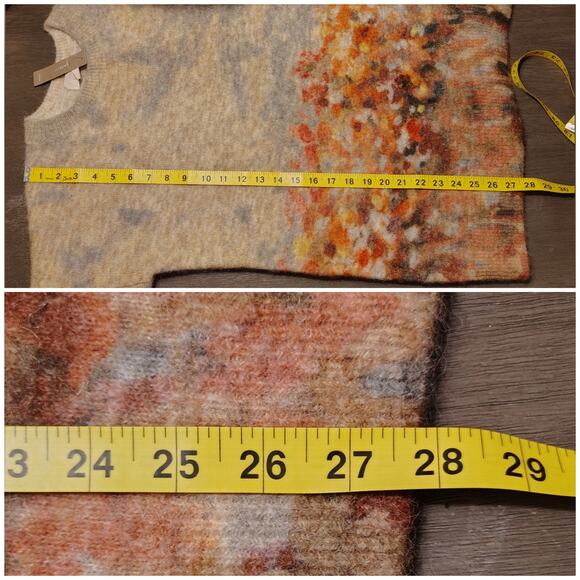 J.Crew Collection Alpaca–Merino Watercolor Floral Oversized Tunic Sweater NWT S - Picture 8 of 16